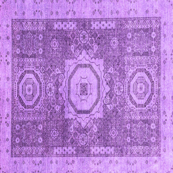 Square Machine Washable Abstract Purple Modern Area Rugs, wshabs2346pur