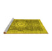 Sideview of Machine Washable Abstract Yellow Modern Rug, wshabs2346yw