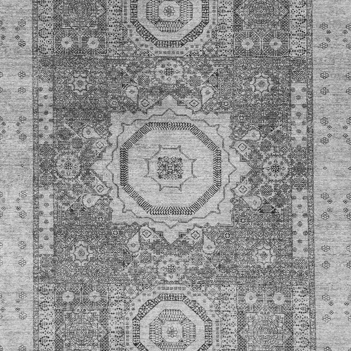 Machine Washable Abstract Gray Modern Rug, wshabs2346gry