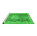 Sideview of Machine Washable Abstract Green Modern Area Rugs, wshabs2346grn