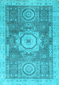 Abstract Light Blue Modern Rug, abs2346lblu