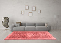 Machine Washable Abstract Red Modern Rug, wshabs2346red