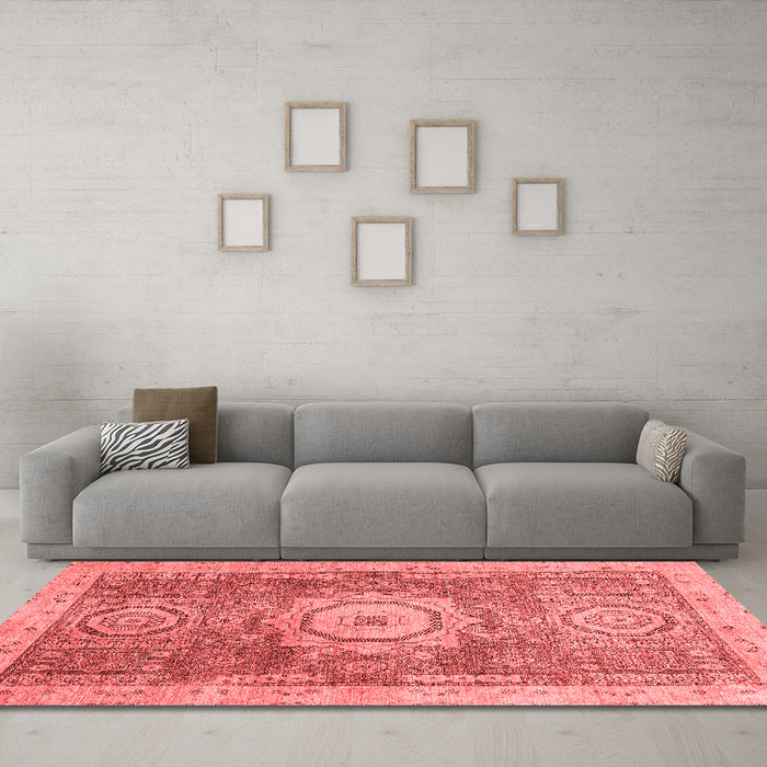 Modern Red Washable Rugs
