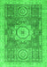 Machine Washable Abstract Green Modern Area Rugs, wshabs2346grn