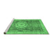 Sideview of Machine Washable Abstract Emerald Green Modern Area Rugs, wshabs2346emgrn