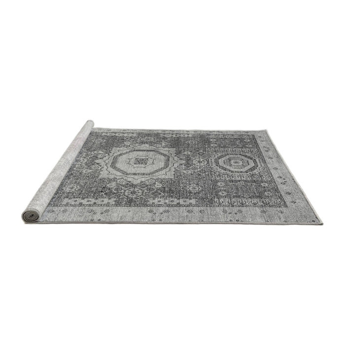 Sideview of Machine Washable Abstract Gray Modern Rug, wshabs2346gry