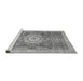 Sideview of Machine Washable Abstract Gray Modern Rug, wshabs2346gry