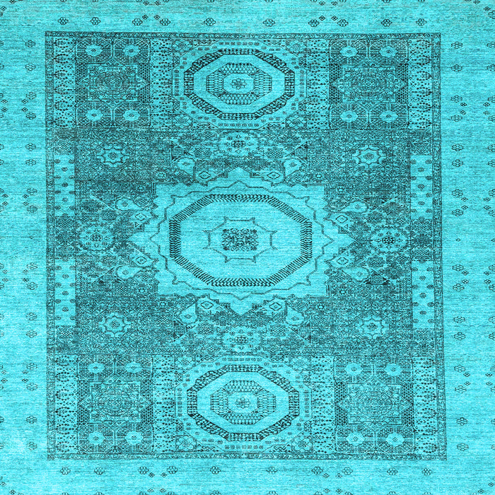 Square Abstract Light Blue Modern Rug, abs2346lblu