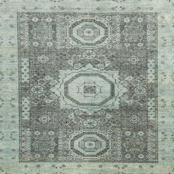 Square Abstract Hazel Green Modern Rug, abs2346