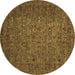 Round Machine Washable Abstract Brown Modern Rug, wshabs2347brn