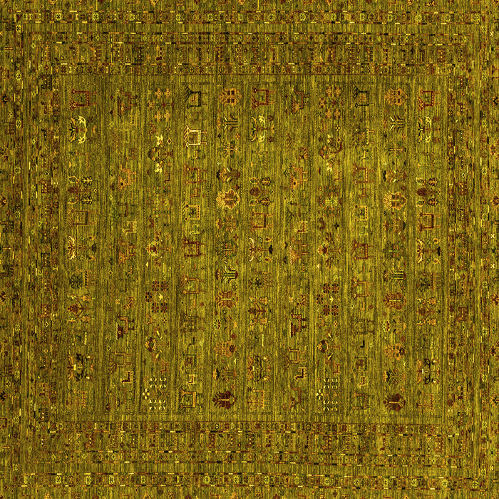 Square Abstract Yellow Modern Rug, abs2347yw
