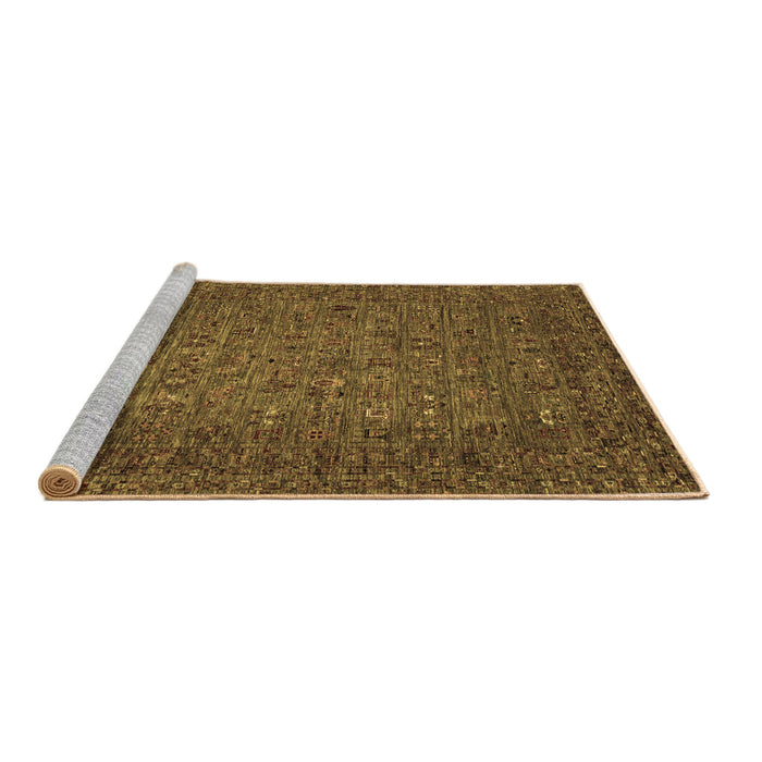 Sideview of Machine Washable Abstract Brown Modern Rug, wshabs2347brn