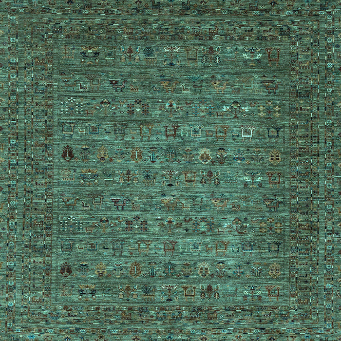Square Abstract Light Blue Modern Rug, abs2347lblu