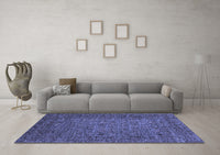 Machine Washable Abstract Blue Modern Rug, wshabs2347blu