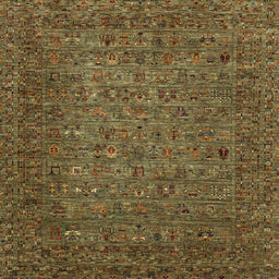 Square Abstract Reddish Brown Modern Rug, abs2347