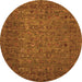 Round Abstract Orange Modern Rug, abs2347org