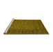 Sideview of Machine Washable Abstract Yellow Modern Rug, wshabs2347yw