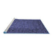 Sideview of Machine Washable Abstract Blue Modern Rug, wshabs2347blu