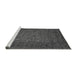 Sideview of Machine Washable Abstract Gray Modern Rug, wshabs2347gry