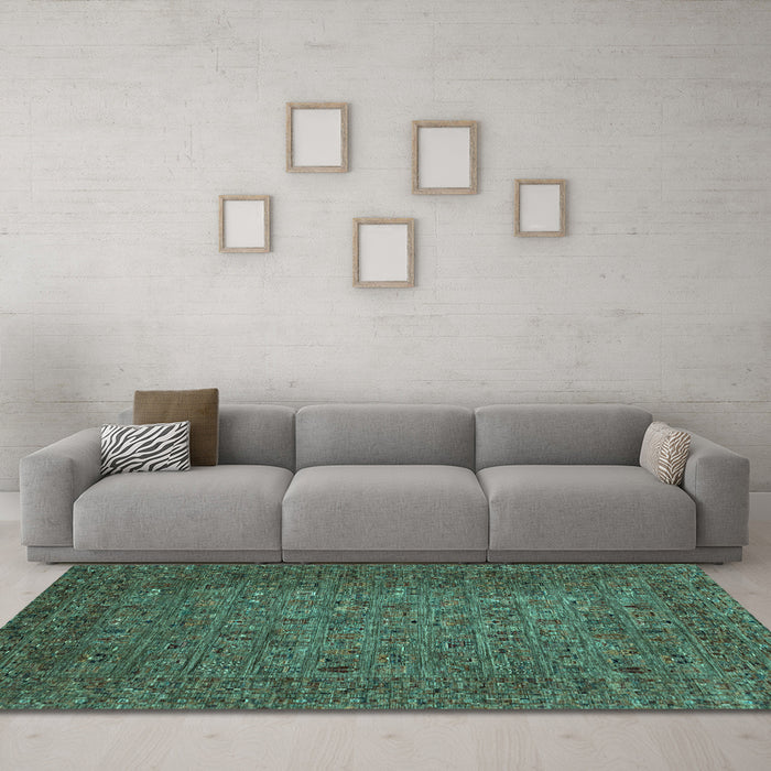 Machine Washable Abstract Light Blue Modern Rug in a Living Room, wshabs2347lblu