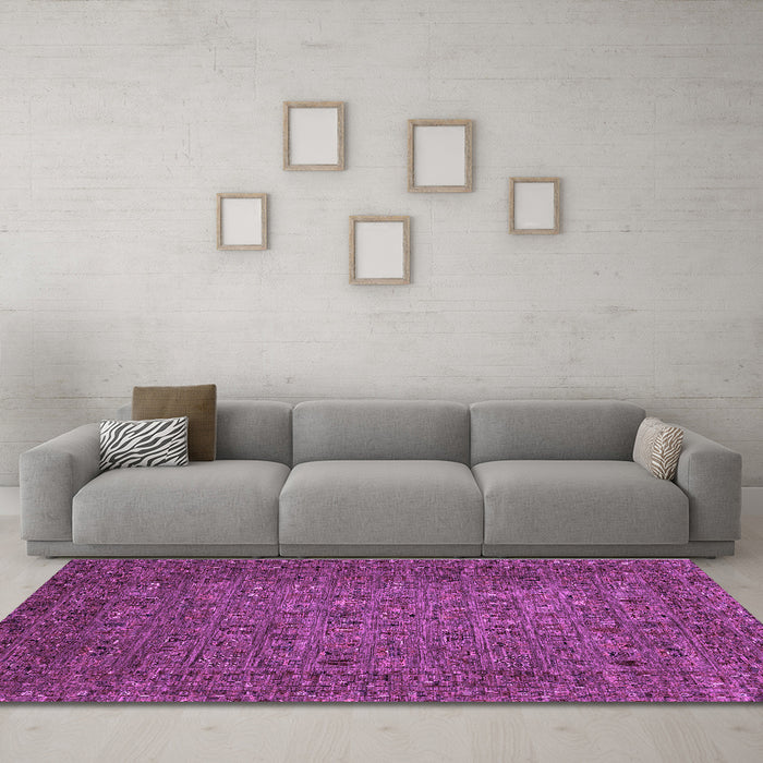 Machine Washable Abstract Purple Modern Area Rugs in a Living Room, wshabs2347pur