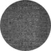 Round Machine Washable Abstract Gray Modern Rug, wshabs2347gry