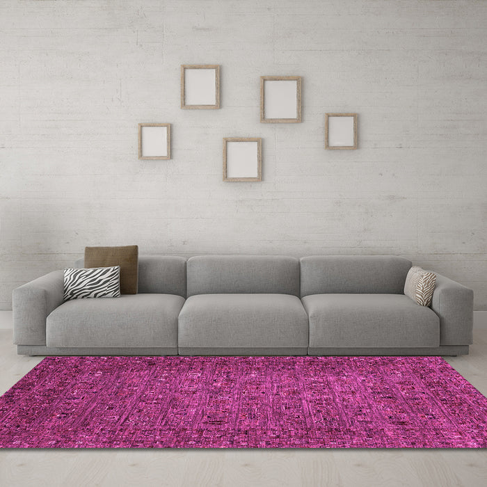 Machine Washable Abstract Pink Modern Rug in a Living Room, wshabs2347pnk