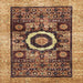 Square Abstract Saffron Red Modern Rug, abs2348