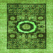 Square Abstract Green Modern Rug, abs2348grn