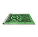 Sideview of Machine Washable Abstract Emerald Green Modern Area Rugs, wshabs2348emgrn