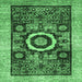 Square Abstract Emerald Green Modern Rug, abs2348emgrn