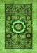 Machine Washable Abstract Green Modern Area Rugs, wshabs2348grn