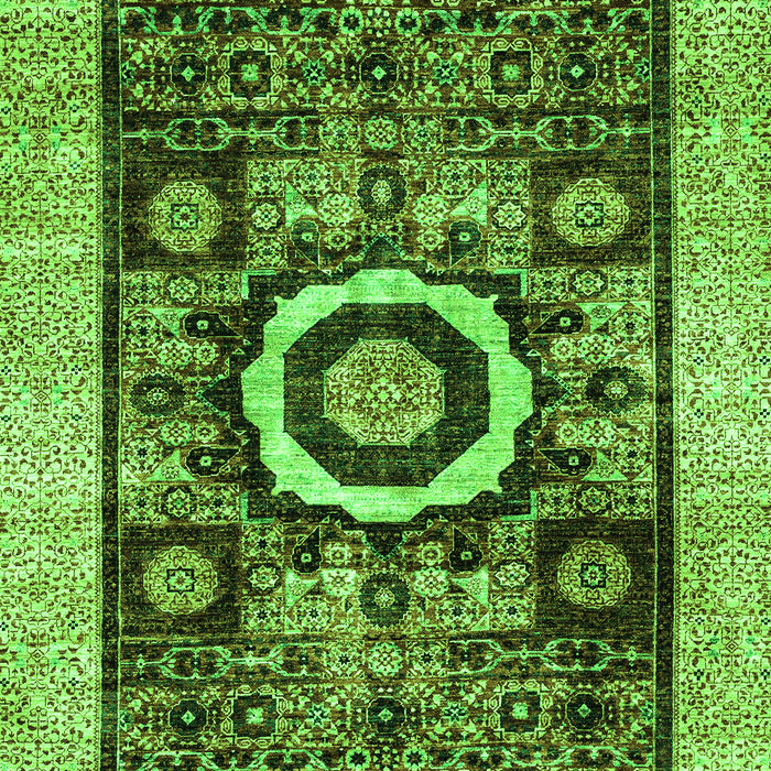 Machine Washable Abstract Green Modern Area Rugs, wshabs2348grn