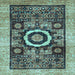 Square Abstract Light Blue Modern Rug, abs2348lblu