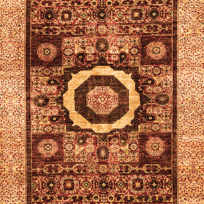 Machine Washable Abstract Orange Modern Area Rugs, wshabs2348org