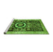 Sideview of Machine Washable Abstract Green Modern Area Rugs, wshabs2348grn