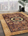 Abstract Saffron Red Modern Rug in Family Room, abs2348