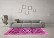 Machine Washable Abstract Pink Modern Rug in a Living Room, wshabs2348pnk