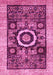 Machine Washable Abstract Pink Modern Rug, wshabs2348pnk