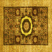 Square Abstract Yellow Modern Rug, abs2348yw