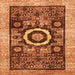 Square Abstract Orange Modern Rug, abs2348org