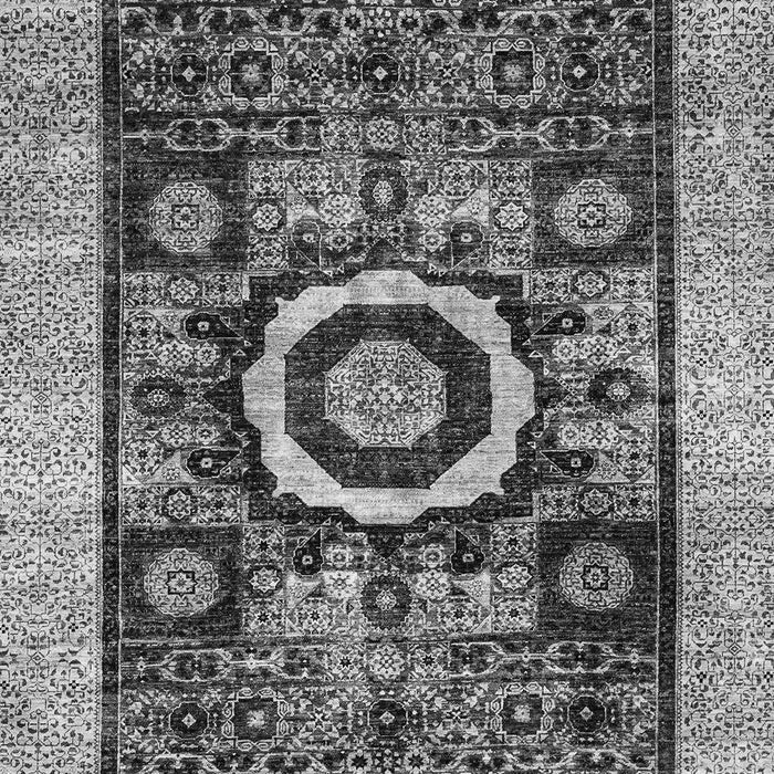 Machine Washable Abstract Gray Modern Rug, wshabs2348gry