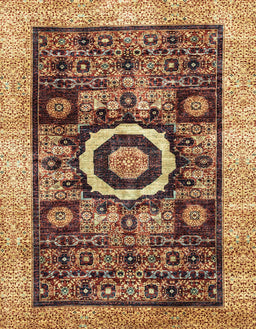 Abstract Saffron Red Modern Rug, abs2348
