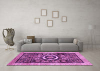 Machine Washable Abstract Purple Modern Rug, wshabs2348pur