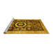 Sideview of Machine Washable Abstract Yellow Modern Rug, wshabs2348yw