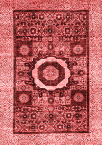 Abstract Red Modern Rug, abs2348red