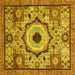 Square Abstract Yellow Modern Rug, abs2349yw