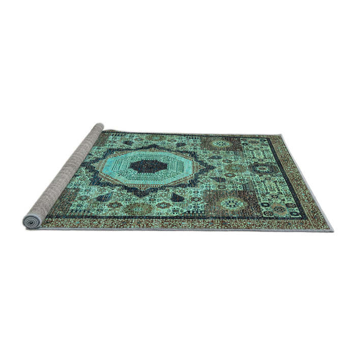 Sideview of Machine Washable Abstract Light Blue Modern Rug, wshabs2349lblu