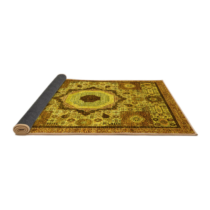 Sideview of Abstract Yellow Modern Rug, abs2349yw