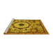 Sideview of Machine Washable Abstract Yellow Modern Rug, wshabs2349yw